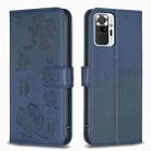 For Xiaomi Redmi Note 10 Pro Four-leaf Embossed Leather Phone Case(Blue) - 1
