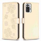 For Xiaomi Redmi Note 10 Pro Four-leaf Embossed Leather Phone Case(Gold) - 1