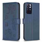 For Xiaomi Redmi Note 11 / 12S 4G Four-leaf Embossed Leather Phone Case(Blue) - 1