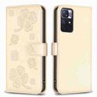 For Xiaomi Redmi Note 11 / 12S 4G Four-leaf Embossed Leather Phone Case(Gold) - 1