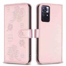For Xiaomi Redmi Note 11 / 12S 4G Four-leaf Embossed Leather Phone Case(Pink) - 1