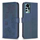 For Xiaomi Redmi Note 11 Pro Global Four-leaf Embossed Leather Phone Case(Blue) - 1