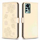For Xiaomi Redmi Note 11 Pro Global Four-leaf Embossed Leather Phone Case(Gold) - 1