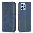 For Xiaomi Redmi Note 12 4G Global Four-leaf Embossed Leather Phone Case(Blue) - 1
