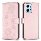 For Xiaomi Redmi Note 12 4G Global Four-leaf Embossed Leather Phone Case(Pink) - 1
