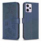 For Xiaomi Redmi Note 12 Pro 5G Global Four-leaf Embossed Leather Phone Case(Blue) - 1