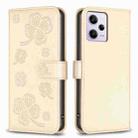 For Xiaomi Redmi Note 12 Pro 5G Global Four-leaf Embossed Leather Phone Case(Gold) - 1