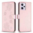 For Xiaomi Redmi Note 12 Pro 5G Global Four-leaf Embossed Leather Phone Case(Pink) - 1