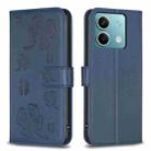 For Xiaomi Redmi Note 13 Four-leaf Embossed Leather Phone Case(Blue) - 1