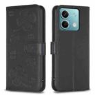 For Xiaomi Redmi Note 13 Four-leaf Embossed Leather Phone Case(Black) - 1