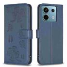 For Xiaomi Redmi Note 13 Pro 5G Four-leaf Embossed Leather Phone Case(Blue) - 1