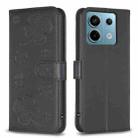 For Xiaomi Redmi Note 13 Pro 5G Four-leaf Embossed Leather Phone Case(Black) - 1