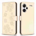 For Xiaomi Redmi Note 13 Pro+ 5G Four-leaf Embossed Leather Phone Case(Gold) - 1