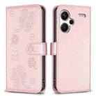 For Xiaomi Redmi Note 13 Pro+ 5G Four-leaf Embossed Leather Phone Case(Pink) - 1