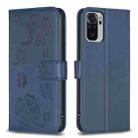 For Xiaomi Redmi Note 10 4G / 10S Four-leaf Embossed Leather Phone Case(Blue) - 1