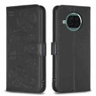 For Xiaomi Mi 10T Lite Four-leaf Embossed Leather Phone Case(Black) - 1