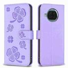 For Xiaomi Mi 10T Lite Four-leaf Embossed Leather Phone Case(Purple) - 1