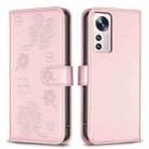 For Xiaomi 12 Lite Four-leaf Embossed Leather Phone Case(Pink) - 1