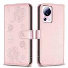For Xiaomi 13 Lite 5G Four-leaf Embossed Leather Phone Case(Pink) - 1