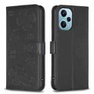 For Xiaomi Poco F5 5G Four-leaf Embossed Leather Phone Case(Black) - 1