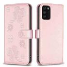 For Xiaomi Poco M3 Four-leaf Embossed Leather Phone Case(Pink) - 1