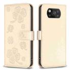 For Xiaomi Poco X3 Four-leaf Embossed Leather Phone Case(Gold) - 1