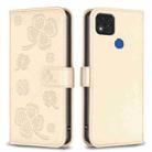 For Xiaomi Redmi 9C / 10A Four-leaf Embossed Leather Phone Case(Gold) - 1