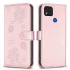 For Xiaomi Redmi 9C / 10A Four-leaf Embossed Leather Phone Case(Pink) - 1