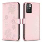 For Xiaomi Redmi 10 / Note 11 4G Four-leaf Embossed Leather Phone Case(Pink) - 1