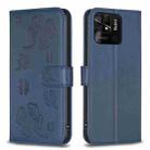 For Xiaomi Redmi 10C Four-leaf Embossed Leather Phone Case(Blue) - 1