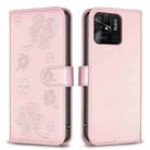 For Xiaomi Redmi 10C Four-leaf Embossed Leather Phone Case(Pink) - 1