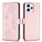 For Xiaomi Redmi 12 4G Four-leaf Embossed Leather Phone Case(Pink) - 1