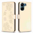 For Xiaomi Redmi 13C Four-leaf Embossed Leather Phone Case(Gold) - 1