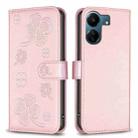 For Xiaomi Redmi 13C Four-leaf Embossed Leather Phone Case(Pink) - 1