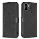 For Xiaomi Redmi A1+ / A2 Four-leaf Embossed Leather Phone Case(Black) - 1