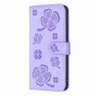 For Xiaomi Redmi A1+ / A2 Four-leaf Embossed Leather Phone Case(Purple) - 2