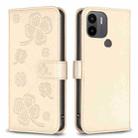 For Xiaomi Redmi A1+ / A2 Four-leaf Embossed Leather Phone Case(Gold) - 1