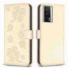 For Xiaomi Redmi K60 / K60 Pro Four-leaf Embossed Leather Phone Case(Gold) - 1