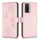 For Xiaomi Redmi K60 / K60 Pro Four-leaf Embossed Leather Phone Case(Pink) - 1