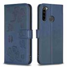For Xiaomi Redmi Note 8 Four-leaf Embossed Leather Phone Case(Blue) - 1