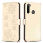 For Xiaomi Redmi Note 8 Four-leaf Embossed Leather Phone Case(Gold) - 1