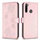 For Xiaomi Redmi Note 8 Four-leaf Embossed Leather Phone Case(Pink) - 1