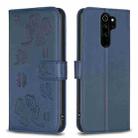 For Xiaomi Redmi Note 8 Pro Four-leaf Embossed Leather Phone Case(Blue) - 1