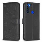 For Xiaomi Redmi Note 8T Four-leaf Embossed Leather Phone Case(Black) - 1