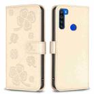 For Xiaomi Redmi Note 8T Four-leaf Embossed Leather Phone Case(Gold) - 1