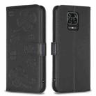 For Xiaomi Redmi Note 9 Pro Max Four-leaf Embossed Leather Phone Case(Black) - 1