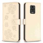 For Xiaomi Redmi Note 9 Pro Max Four-leaf Embossed Leather Phone Case(Gold) - 1