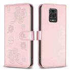 For Xiaomi Redmi Note 9 Pro Max Four-leaf Embossed Leather Phone Case(Pink) - 1