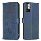 For Xiaomi Redmi Note 10 5G Four-leaf Embossed Leather Phone Case(Blue) - 1