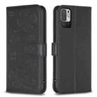 For Xiaomi Redmi Note 10 5G Four-leaf Embossed Leather Phone Case(Black) - 1